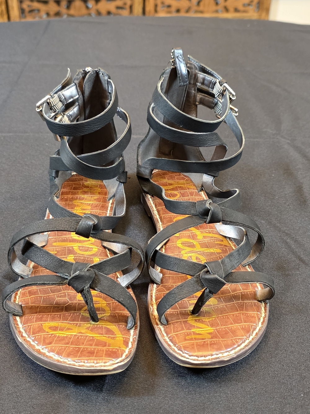 Sam Edelman Black Strappy Gladiator Sandals - Picture 3 of 8